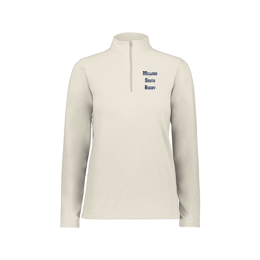 [6864.53T.XS-LOGO1] Ladies MicroFleece 1/4 Zip Pullover (Female Adult XS, White, Logo 1)