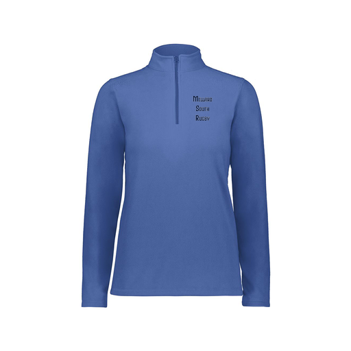 [6864.060.XS-LOGO1] Ladies MicroFleece 1/4 Zip Pullover (Female Adult XS, Royal, Logo 1)