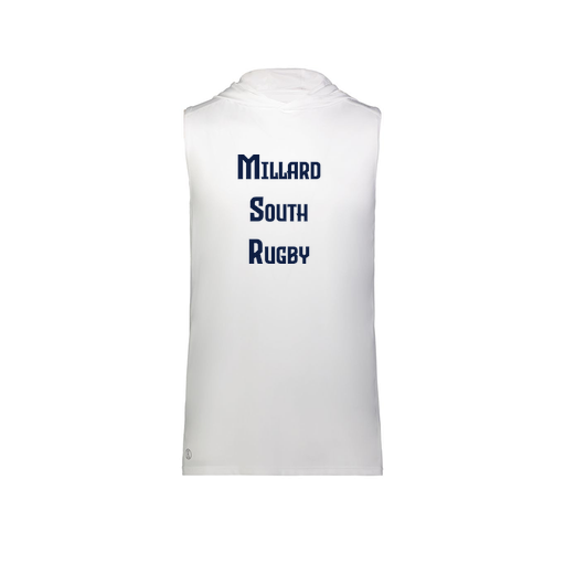 [222590.005.XS-LOGO1] Men's CoolDry Sleeveless Hoodie (Adult XS, White, Logo 1)